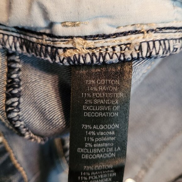 WHBM Jeans Size 2 The Skimmer Skinny Embroidered Zip Low Rise Medium Light Wash - Picture 5 of 10